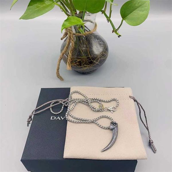 

fashion men designer chain necklace personalized luxury jewelry ox horn pendant for men birthday anniversary gift necklaces, Silver