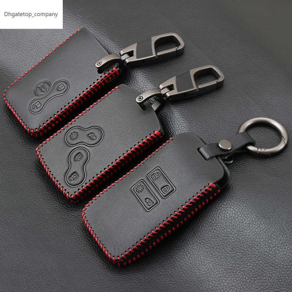 

new design leather car key cover for renault kadjar captur clio megane 2 3 4 rs koleos logan scenic card case keychain key cases