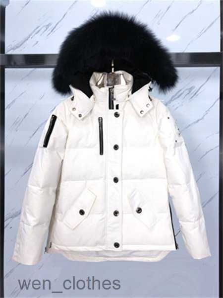 

mens moose winter down jacket puffer hooded real wolf fur thick coat doudoune homme jackets men women couples parkas 5 mooses knuckles j0ix, Black