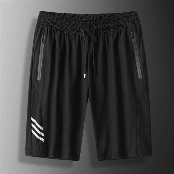 

mens summer trendy ice silk short air conditioning pants sports cropped quick, White;black
