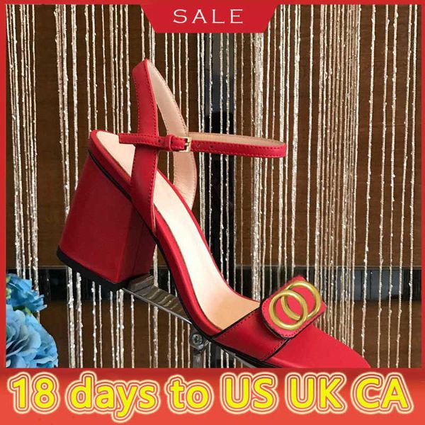 

classic high heeled sandals party fashion 100% leather women dance shoe designer heels suede lady metal belt buckle thick heel womanlyc6, Black