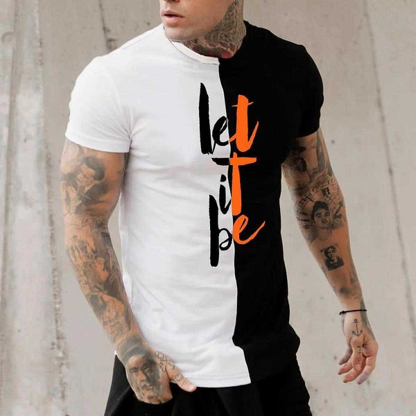 

men's t-shirts men's t-shirt tees korean clothes gradient 3d printing fashion t-shirt summer sleeve o-neck oversized sweatshirt ca, White;black