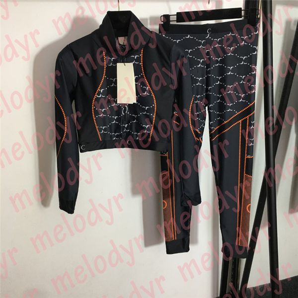 

spring women gym set tracksuit short sport elastic skinny pants letter print sportswear fitness wear, Black