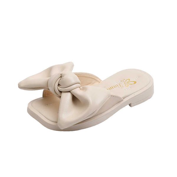 

slipper girls' sandals and slippers 2023 summer new korean style princess soft-soled children' bow-knot beach shoes casual flats, Black;grey