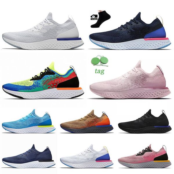 

2023 epic react fly knit jogging running shoes belgium blue white fusion pink plum dust sprite racer blue olive fashion sneakers trainer spo