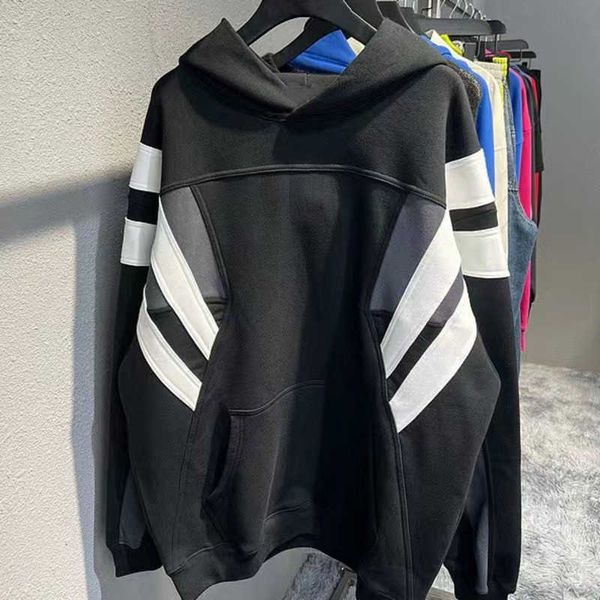 

classic embroidery hooded sweater mens hoodie bb designer hoodies men women hoody fashion oversize pullover coat splicing sports jacket, Black