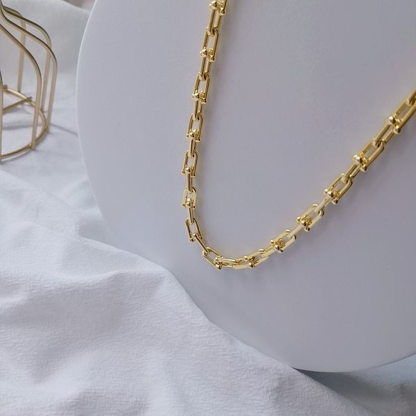 

necklace bracelet gold pendant for women body jewelry thin u-shaped hardware designer women men couple fashion watche wedding party thanksgi, Silver