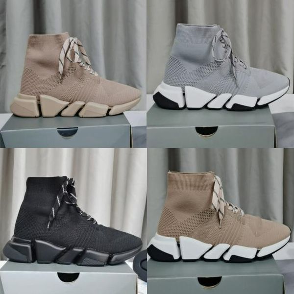 

with box designer balencaigaitys shoes triple s knit socks shoes mesh speed 2.0 trainer high race runners designer sneaker bl xj, Black