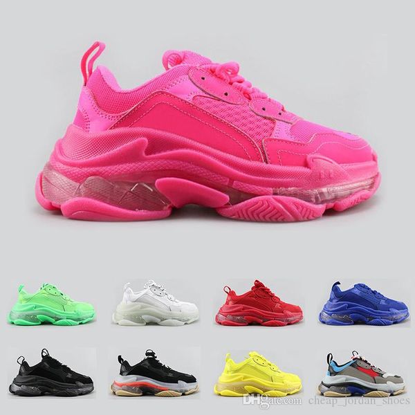 

with box designer balencaigaitys shoes new triple s fashion luxury designer shoes for men women clear sole neon green black white red m vvpg