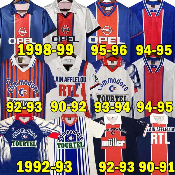 

mbappe retro soccer jerseys psg 1990 91 92 93 simone ibrahimovic loko leroy rai okocha football shirts 1994 95 96 97 worns anelka ronaldinho, Black;yellow
