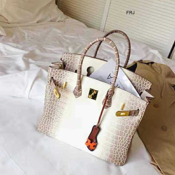 

birkins designer bags handbags h tote bag 2023 new thai crocodile womens bag himalayan white classic handheld commuter have frj
