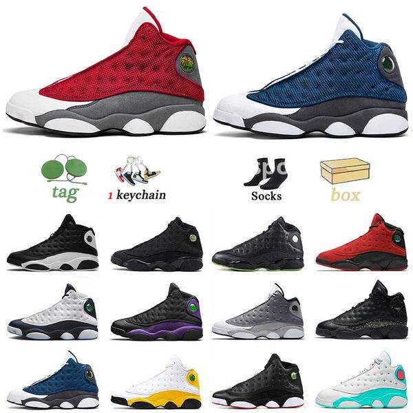 

men basketball shoes 13s french blue del sol obsidian black cat hyper royal chicago bred starfish cap and gown 13 trainers sports sneakers r