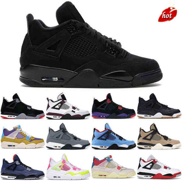

2023 jumpman og arrival basketball shoes men 4s 4 oreo pure money cool grey royalty university red union guava lemon thunder mens trainers s, Black