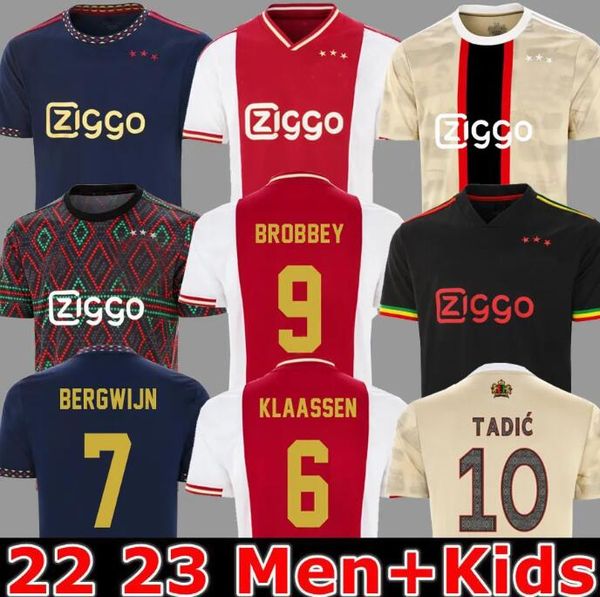 

tadic 21 22 23 ajaxs soccer jerseys fans player bassey berghuis third black kit blind klaassen taylor 2022 2023 bergwijn marley, Black;yellow