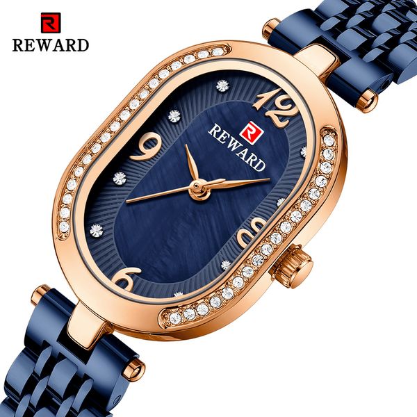 

women s watches reward watch women luxury brand stainless steel bracelet quartz waterproof female relogio feminino 230103, Slivery;golden
