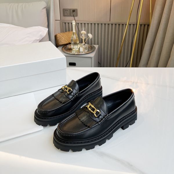 

women margaret dress shoe casual flats margaret loafer with triomphe polished bull black genuine leather platform genuine-leather slip on fa