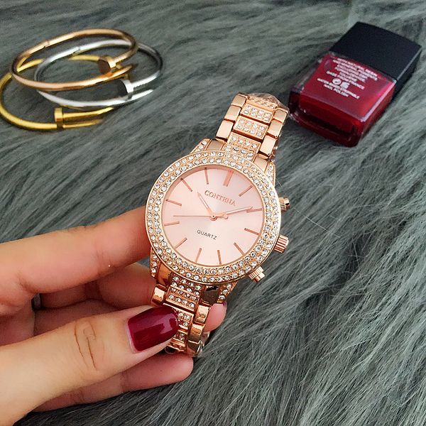 

women s watche luxury diamond rose gold ladies wrist fashion bracelet watch for female dress clock relogio feminino 230103, Slivery;golden
