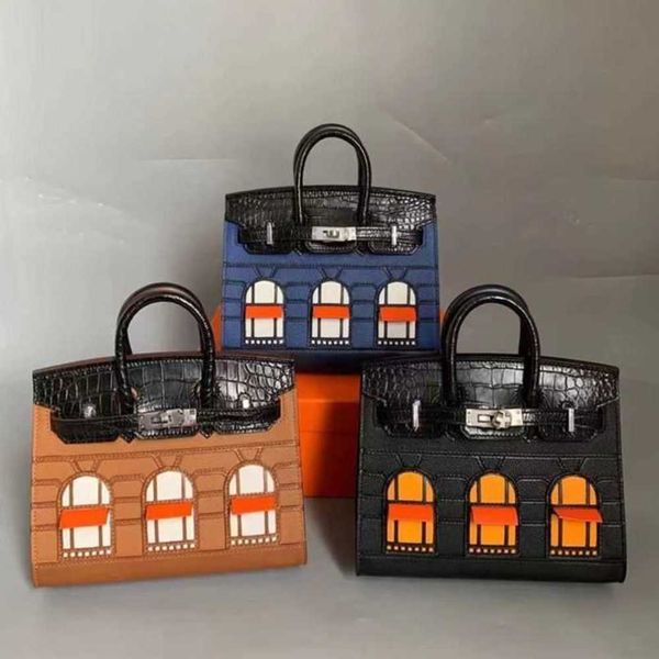 

designer birkin handbags herme new crocodile leather bag womens fashion trend hand leisure versatile house have logo frj