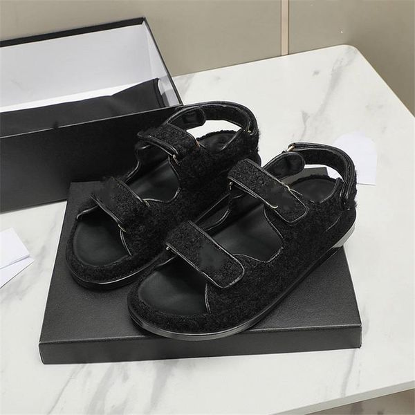 

fashion dress shoes 2023 channel women leather high heel metal buckle letter logo wedding party business casual flat shoes 04-004, Black