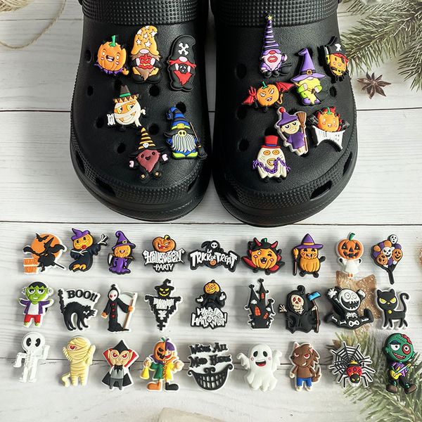 

anime charms wholesale childhood memories halloween pumkin ghost funny gift cartoon charms shoe accessories pvc decoration buckle soft rubbe, Blue