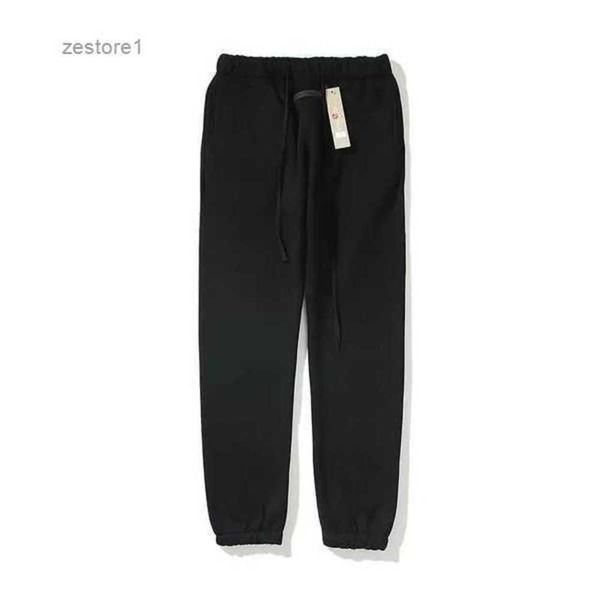 

men's and women's high street brand ess pants glue pressing letter double thread tide leisure plush guard trousers ra7fu8qy f9qs, Black
