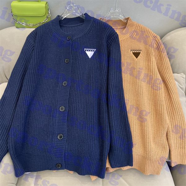 

womens knitted cardigan embroidered logo sweater coat casual ladies sweater oversize coats, Black