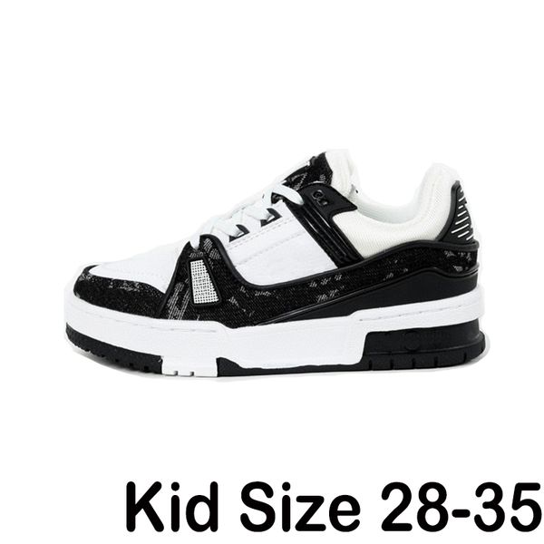 

2022 kid designer sneaker virgil trainer casual shoes calfskin leather abloh white green red blue letter overlays platform low children snea