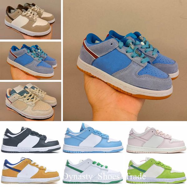 

designer sb low kids skate casual shoes chunky grey georgetown midas atlas lost unc coast chicago black white laser orange trainers 22-35