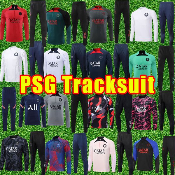 

long sleeve mbappe hakimi messis soccer tracksuits sergio ramos 22 23 maillots de football 2022 2023 marquinhos verratti psgs hakimi maillot, Black