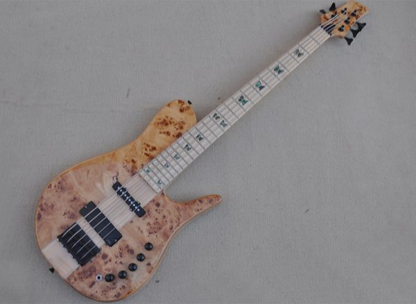 

5 strings neck through body electric bass guitar with active circuit maple fretboard
