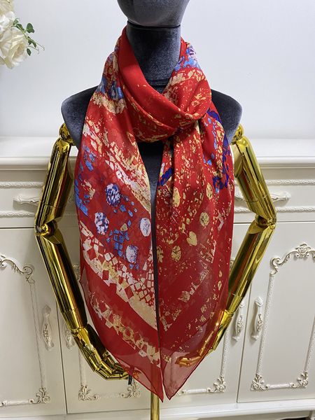 

women's square scarf scarves 100% silk material thin and soft red pint letters pattern size 130cm - 130cm, Blue;gray