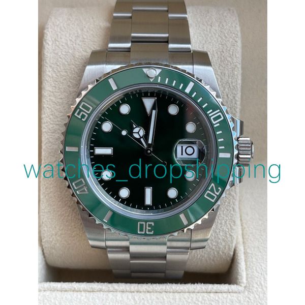 

luxury mens green ceramic bezel watch automatic asia 2813 watches men diver sport stainless steel ref.116610 high-quality sapphire glass bus, Slivery;brown