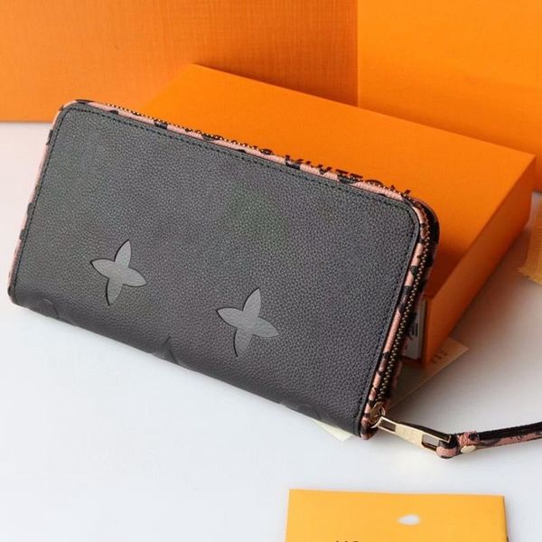 

bag luxurys designers wallet portafoglio fashion genuine leather long handbag solid color embossed old flower leopard l bag