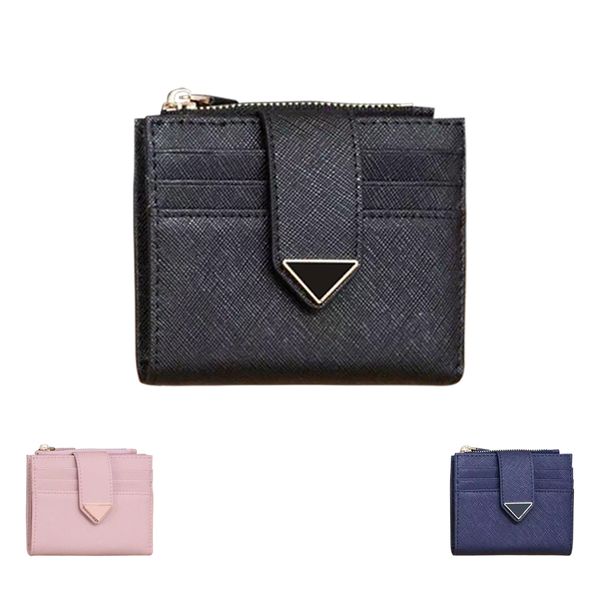

designer with box vintage wallets cards holder triangle saffiano 9 card slots womens mens luxury cardholder keychain smooth leather gift car, Red;black