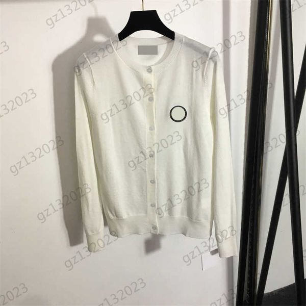 

women sweater cardigan carriage logo embroidery round neck knitted cardigan wool blend long sleeve warm knitwear 5 colors cardigan sweaters, White;black