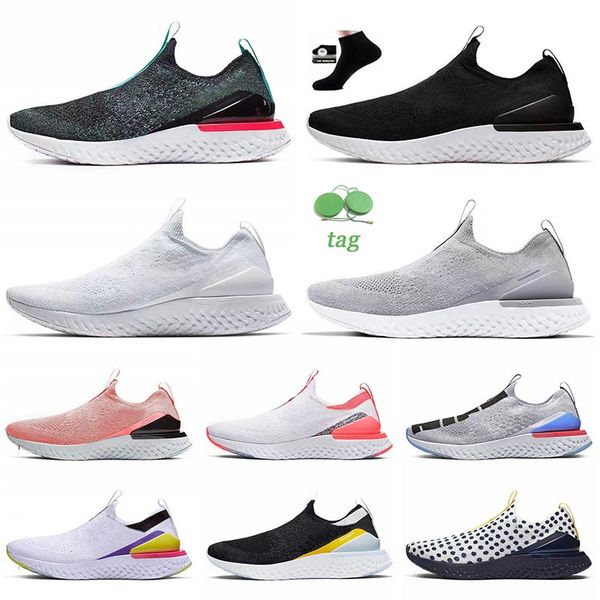 

original mens womens epic react fly knit v2 jogging running shoes black green all white light grey bright orange burgundy pewter purple snea