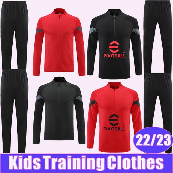 

2223 giroud brahim kids kit soccer jerseys ibrahimovic bennacer hernandez tracksuit football shirts, Black