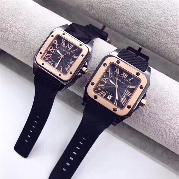 

2020 mens woman watches brand luxury business quartz watch stainless steel rubber strap clock men waterproof wristwatch reloje218v, Slivery;brown