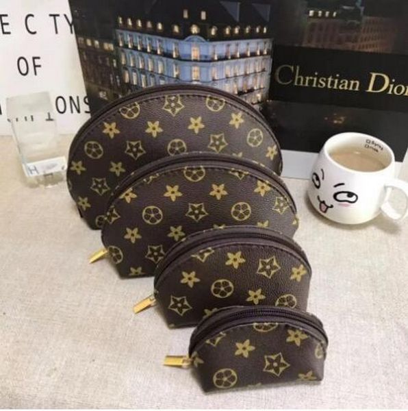 

new 4pcs cosmetic bag fashion bags women organizer make up bago white shiny leather toiletry clutchs pouch gift clutcha bag wallets clutch b
