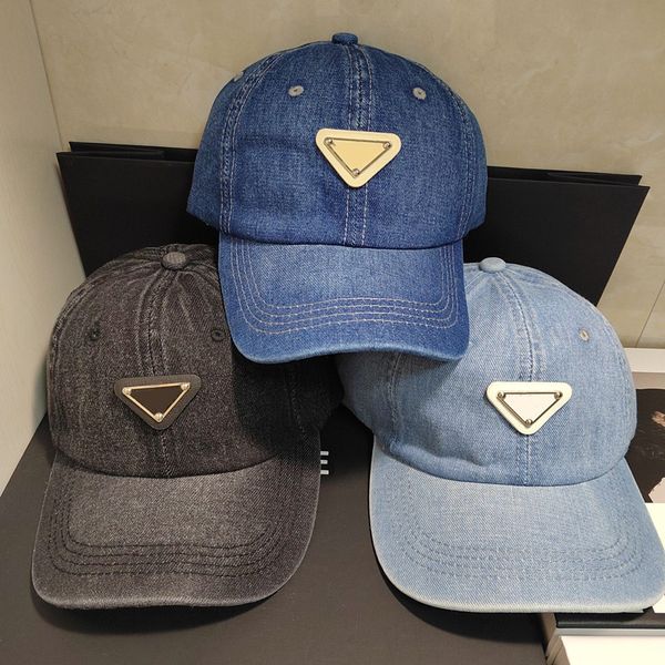 

2022 fashion designers ball caps women man denim hat quality cap four season wear luxury hats 3colors, Blue;gray