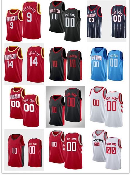 

75th custom mens womens houston's rockets's jersey 14 d.j. augustin 7 armoni brooks 9 josh chriser 3 kevin porter jr. basketball j, Black;red