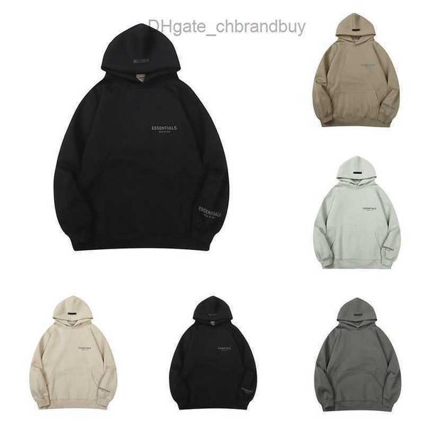 

men's luxury fashion sweatshirts essentials jackets hoodies ess men women letter pullover hoodie hooded sweater casual sweatshirt coup, Black