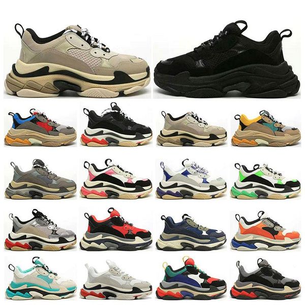 

with box designer balencaigaitys shoes fashion paris 17fw triple s men sneaker casual dad shoes for man women black white red yellow sp yalx