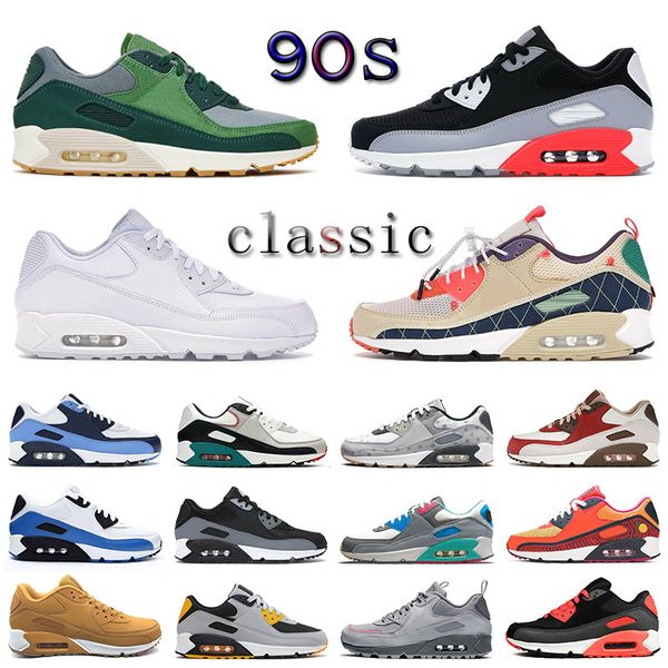 

2023 classic 90 90s mens womens running shoes triple white premium pro green trail team gold red camo cool grey trainers designer size us 12