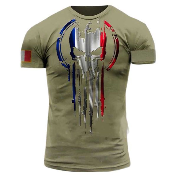 

men's t-shirts 2022 summer army-veteran t shirt men's french soldier field 3d print t shirt veterans camouflage commando loose cam, White;black