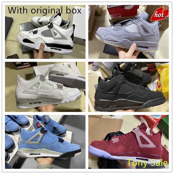 

2023 jumpman og shoes with box j4 black cats 4s red thunder university blue military black kaws oreo jumpman 4 men designer basketball shoes