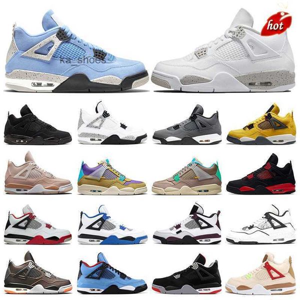 

2023 jumpman og men trainers basketball shoes 4 4s white oreo university blue camo paris fire red black cat purple metallic shimmer diy wome