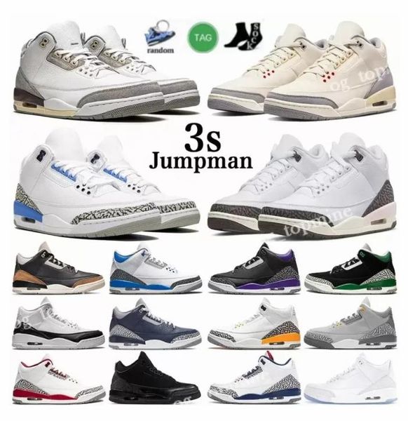 

mens jumpman basketball shoes sneakers 3 3s fire red thunder university blue lightning black cat white oreo womens sports size 36-47