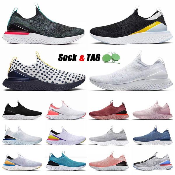 

jogging running shoes epic react fly knit v2 all black white yellow silver grey black spots burgundy purple sea mist blue green sneakers spo