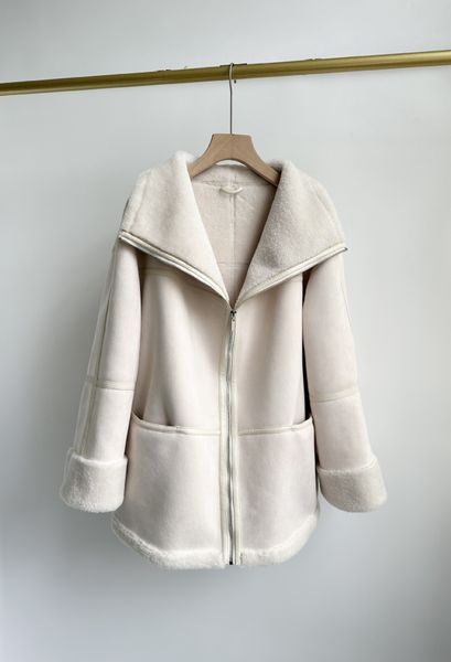 

women's outerwear coats nwt t/oteme women faux fur turndown coat, Tan;black